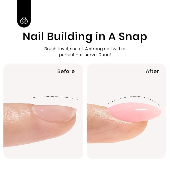Beetles Builder Gel 15ML, 8 in 1 Builder Strengthener Translucent Nail Extension Pink Nude Builder Nail Gel for DIY Salon at Home,UV LED Lamp Needed