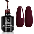 Beetles Merlot Wine Gel Polish 15ml Dark Maroon Red Gel Nail Polish Fall Soak Off UV LED Lamp Art Manicure Salon DIY Home Solid Design 0.51Oz Gift for Women