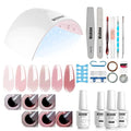 Vishine Gel Nail Polish Kit UV Light, 36W UV LED Nail Dryer Lamp, 6 Sheer Milky Pink Jelly Transparent Colors Base Top Coat Professional All-in-One Nail Art Manicure Tools
