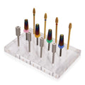 PANA Rectangle Transparent Acrylic Nail Drill Bit Holder Display Organizer Stand - Carbide Bit Storage Mount For Manicure Tools Nail Salon - 12 Holes Clear (Drill Bits Not Included)