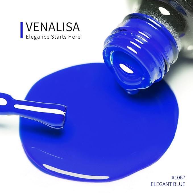 VENALISA Blue Gel Nail Polish, 12ml Royal Blue Gel Polish Dark Navy Blue Color Soak Off UV LED Nail Gel Polish Nail Art Starter Manicure Salon DIY at Home, 0.43 OZ