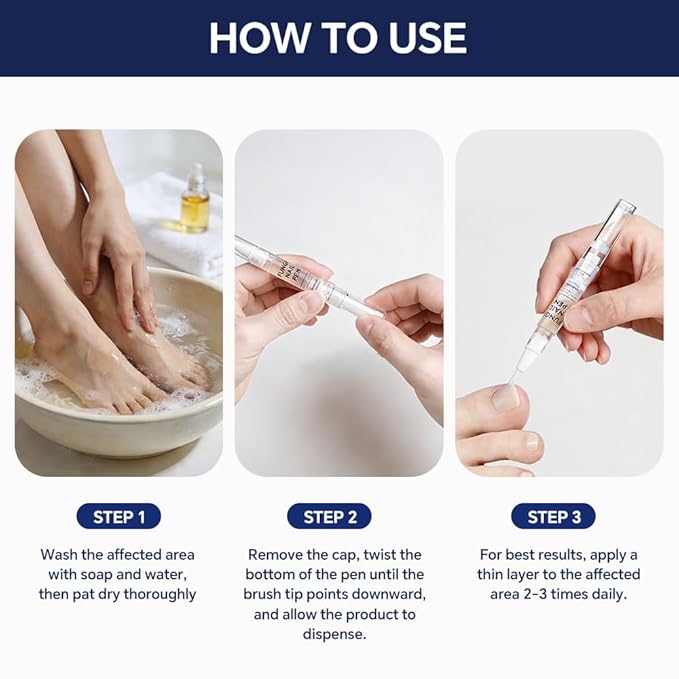 Toenail Fungus Treatment Extra Strength - with 25% Undecylenic Acid - Effective Nail Repair for Damaged Nails, Ingrown Nails & Discoloration - 4-Pack Twist Pen