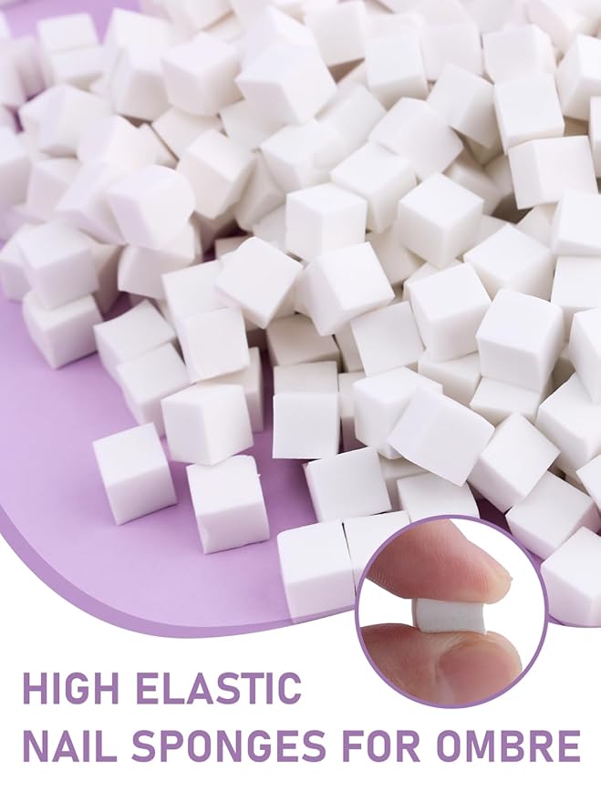 200 Pcs Nail Sponges for Ombre with Nail Art Palette, Grabbing Pen & Spatula, Nail Supplies for Gradient Painting Gel Nail Polish, Must Haves Nail Stuff Nail Art Design Tools for Ombre Aura Nail