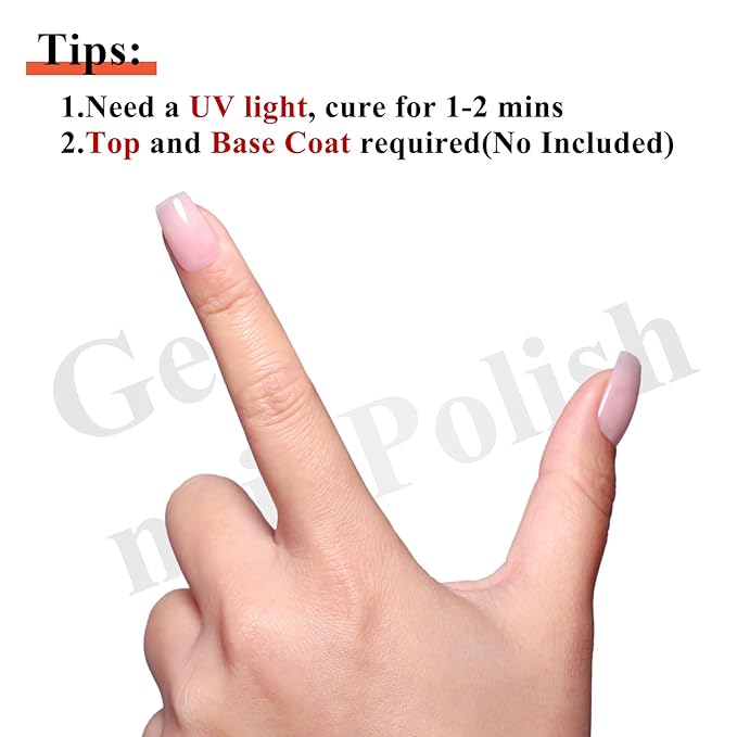 Imtiti 10ml Jelly Pink Gel Nail Polish Long Lasting Soak Off UV Led Light Pink Gel Polish Salon DIY at Home Gift for Women 1Pcs