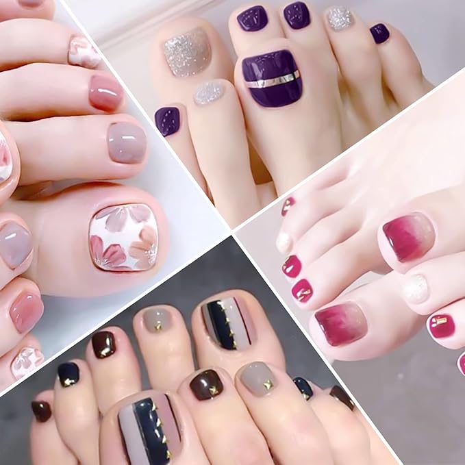 20 Sheets 440 Pcs Multiple Designs Toenail Stickers For Women Nail Art Wraps Toe Nail Stickers Full Nail Wraps Gel Toe Nail Polish Strips Toenails Wraps Stick On Nail Polish Stickers Kit