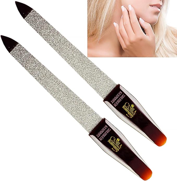 CS16 Sapphire Metal Nail File for Natural Nails Fingernail and Toenail Care, 3.5" Double Sided Coarse and Fine for Manicure and Pedicure