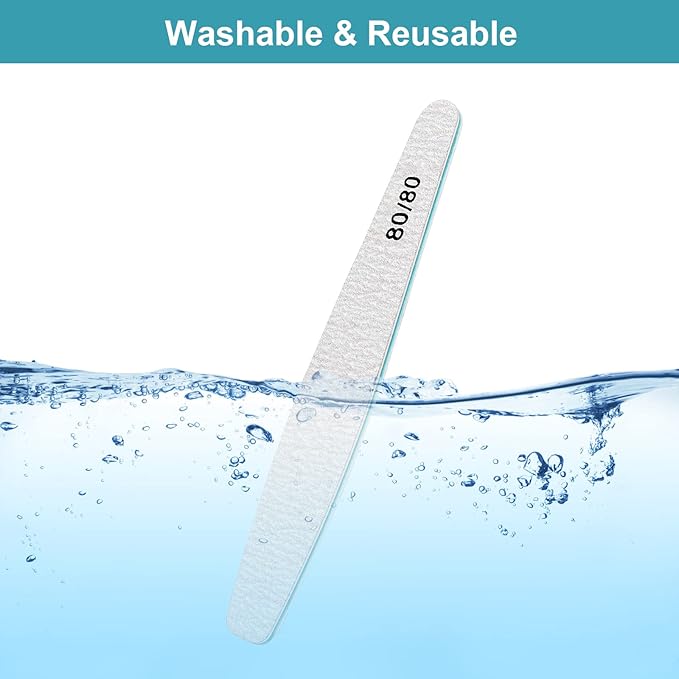 Diesisa 15pcs 80/80 Grit Nail Files for Natural Nails, Double Sided Emery Boards for Nails, Professional Nail Files for Acrylic Nails for Home & Salon (limas para manicura)