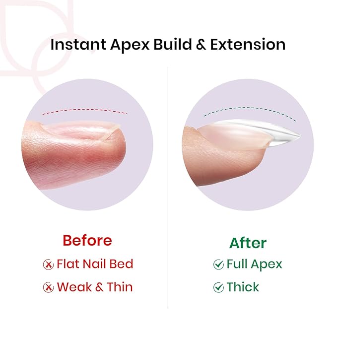 Beetles Tipex Instant Apex Nail Tips, Almond Short, 16 Sizes (00–14), 192pcs, Built-In Apex, No Builder Gel Required, Thicker Strong Acrylic Tips for DIY Nail Extensions