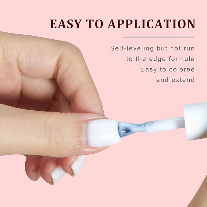 FZANEST Rubber Base Builder Gel for Nails Kit, 6pcs*7.5ml in a Bottle, Nail Strengthener Extension With Jelly Natural Nude Pink Colors, UV Soak Off Polish