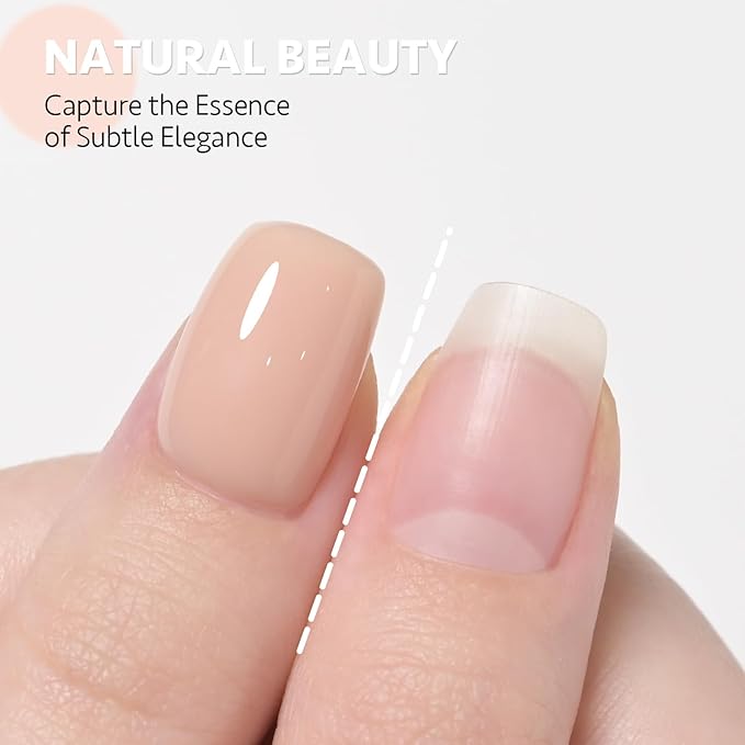 GAOY Nude Jelly Gel Nail Polish, 16ml Sheer Translucent Netural Soak Off Gel Polish, UV Light Cure for Nail Art DIY at Home, 2950 Bright Nude
