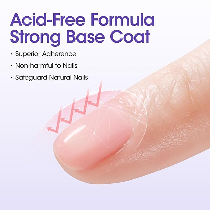 GELLEN Gel Base Coat, 18ml No Sanding Needed Clear Gel Nail Polish, Nail Salon Manicure Nail Base Coat Polish, Gift for Women