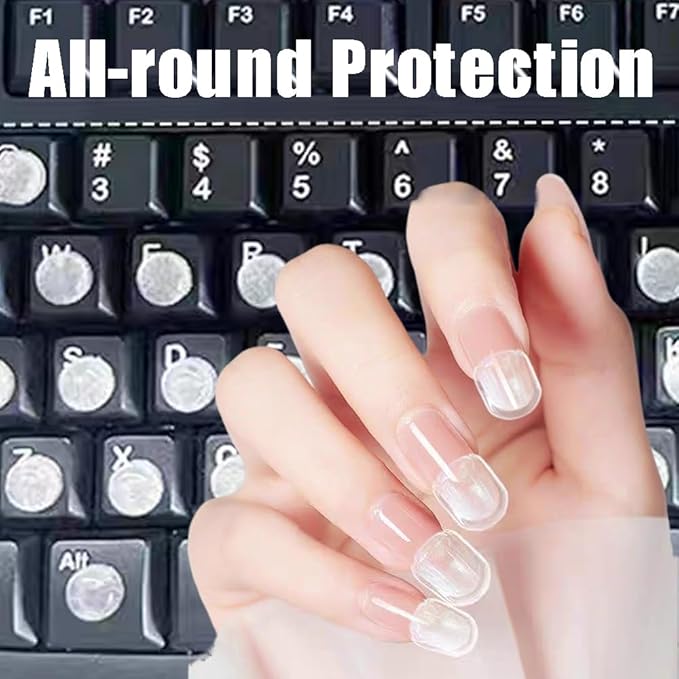 Silicone Nail Art Protector Covers for Typing,Nail Beauty Protection Stickers,Clear Comfortable Protection for Long Nails Numeric Keypad,20 Pcs Covers,64 Pcs Stickers