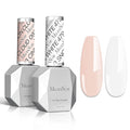 MelodySusie Thick Gel Polish Kit- 2 Pcs 15ml Nude Pink & White Colors Soak Off UV LED Gel Nail Polish Set Nail Art Manicure Salon DIY Nail Design Decoration at Home Christmas Gift