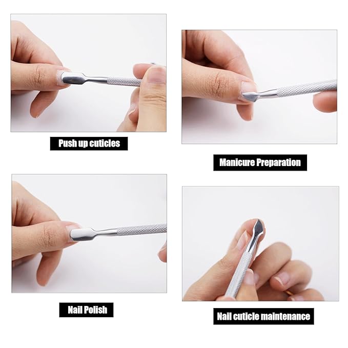 6 Pcs Cuticle Trimmer Cuticle Pusher Stainless Steel Cuticle Nipper Cuticle Remover Tool Kit Professional Cuticle Cutter for Fingernails and Toenails Manicure Pedicure Set