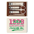 Nail Clipper Set, Nail Cippers 6 Pcs Toenail Clippers, Stainless Steel Fingernail Clipper Sharpest Thick Toenail & Ingrown Nail Clipper Set, Aka Sorority Gifts for Women. (AKA)