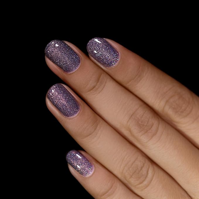ILNP Chateau - Charcoal Grey Holographic Shimmer Nail Polish, Chip Resistant, Non-Toxic, Vegan, Cruelty Free
