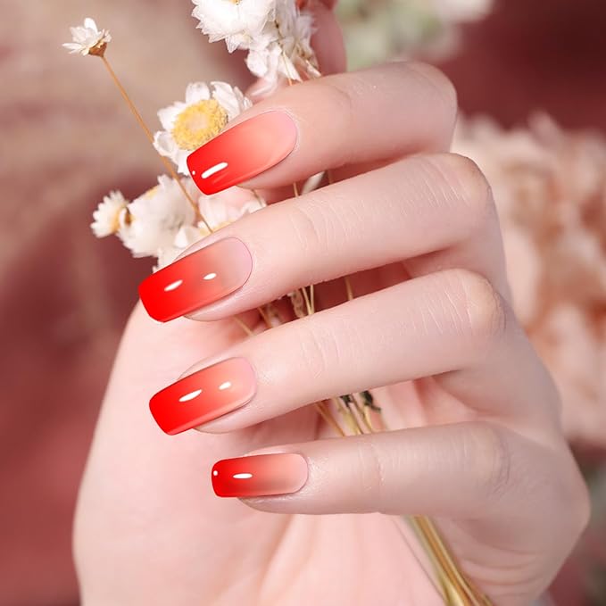 24 Sheets Gradient Solid Color Nail Polish Strips, Self-Adhesive Bright Color Nail Polish Stickers, Nail Wraps, Nail Art Accessories