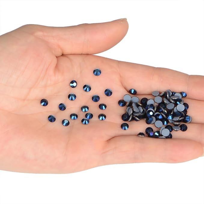 NCB 2880pcs Hotfix Rhinestones Flatback Crystal Rhinestones for Crafts Crafting Clothes Shoes DIY Decorations (Mine Blue, SS6 2mm)