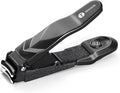 No Mess Nail Clippers with Catcher - Professional Heavy Duty Clippers for Men and Women, Ultra Sharp Fingernail & Toenail Clippers for Gifts, Travel, Clip Anywhere (Anti-Splash Design)