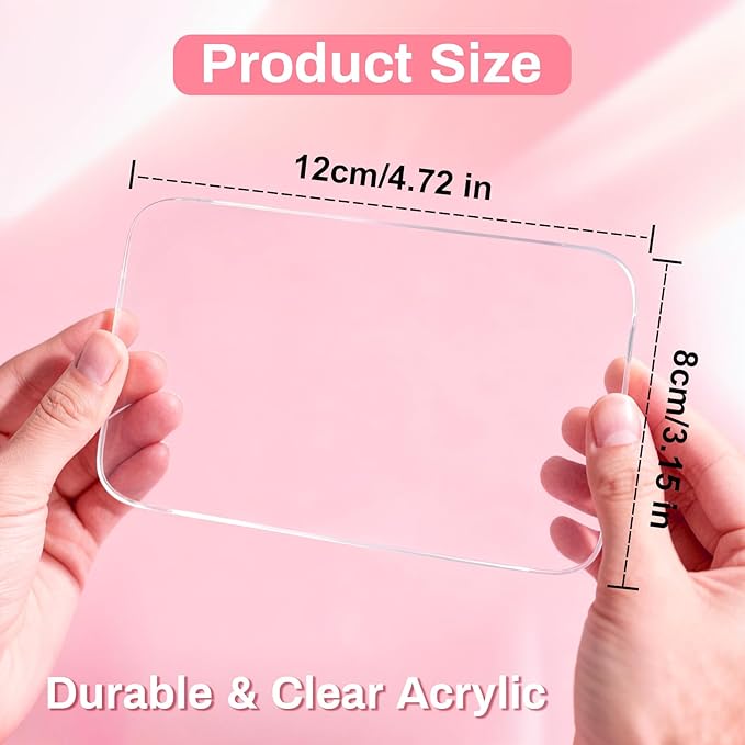 Acrylic Nail Art Palette - Transparent Nail Gel Polish Paint Mixing Pallet Design Plate For Nail Art Foundation Makeup Mixing Tray Display Stand Manicure Tools Supplies Accessories(3.15"×4.72"