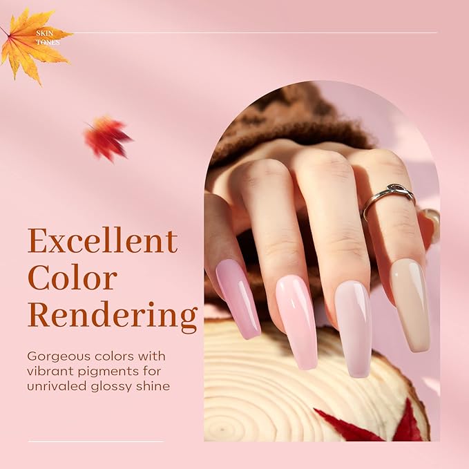Modelones Poly Extension Gel Kit for Nail, 6 Colors Pink Nude Collection Poly Nail Gel Set Builder Gentle Colors French Manicure DIY Design Home Salon