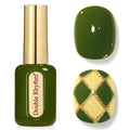 Double Rhythm 0.50 OZ Gel Polish Hema Free Same Color Same Bottle Golden Round Translucent Neutral Natural Milky 15 ML Jelly UV Polish Art DIY at Home (Dark Green-C1306)