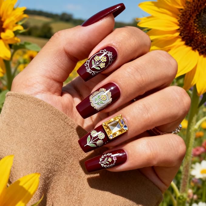 PH PandaHall 3pcs Flower Bouquet Nail Stamping Plate Tulip Rose Nail Stamper Daisy Lily of The Valley Nails Arts Stencils Vintage Lace Nails Image Plates for DIY Manicure Salon Print Design Decor