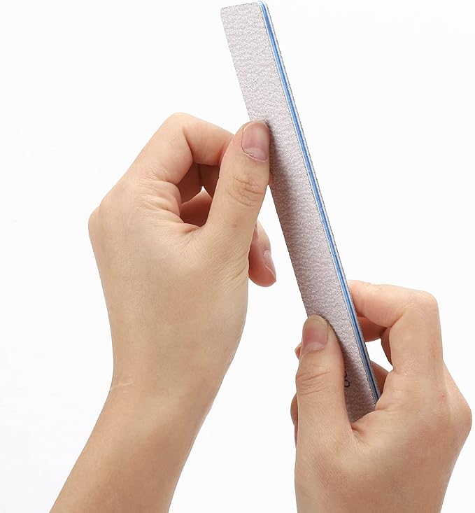 100 Pcs 100/180 Grit Rectangle Nail Files for Acrylic Nails, Reusable Double Sided Emery Boards Salon Grade Nail Files Bulk