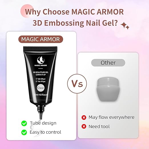 30g 3D Nail Gel Sculpting Gel Nail Art Glue for Nail Art Designs DIY Nail Craving Molding Gel for 3D Gel Nail Art Polish Painting Drawing Gel Sculpture Gel Nail Decoration Manicure Clear