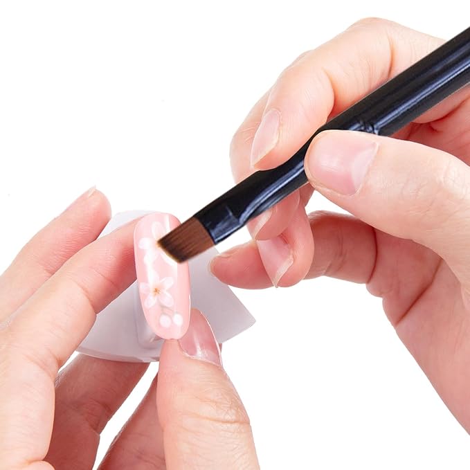 WOKOTO 20 PCS Slanted Tip Nail Art Brushes Set Black Acrylic Nail Brushes Uv Gel Builder For Women's Acrylic Nails French Nail Designs Brushes For Nail Art Design Painting Brush Cleaning Pens Tools