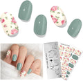 Semi Cured Gel Nail Strips with 30 Pieces - Salon Quality Manicure Kit for Women Easy Application Wraps Includes Prep Pads Nail File Wooden Stick, UV Light Required (M Vintage A)
