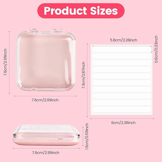 15 Pcs Press On Nail Packaging Box Press on Nail Storage Box for Press Ons with 90 Pcs Adhesive Double Sided Tape for Fake Nail Storage Case Nail Display Nail Salon Supplies (Pink)