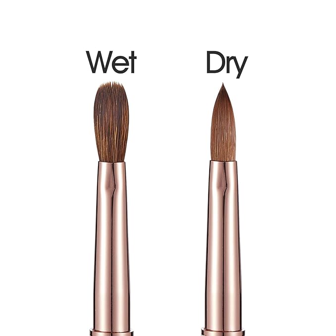 2Pcs Acrylic Nail Art Brushes Size 8 10, 100% Pure Kolinsky Hair Oval Nail Brush for Acrylic Application, Professional Nail Extension Manicure Tool Striping Nail Drawing Pen for Home