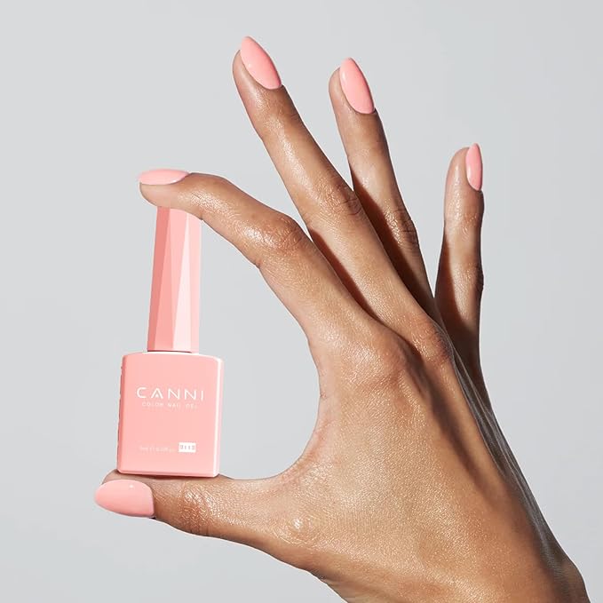 CANNI Light Pink Gel Nail Polish, 1Pcs Baby Pink Gel Polish Color High Gloss Soak Off U V Nail Manicure Salon DIY