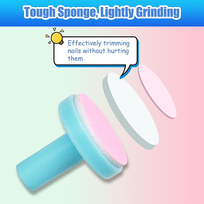 12 Pieces Baby Nail File Pads Nail Trimmer Replacement Pads Electric Baby Nail Grinding Heads for Standard Electric Kid Nail Trimmer Suits to 0-3 Months Newborn Infant Toddler (Pink)