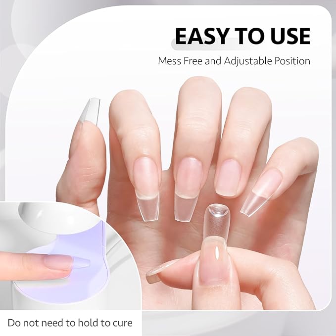 GAOY Solid Nail Glue Gel for Nail Tips, 15g Strong Solid Glue for Press Ons, False and Acrylic Tips, UV Light Cure