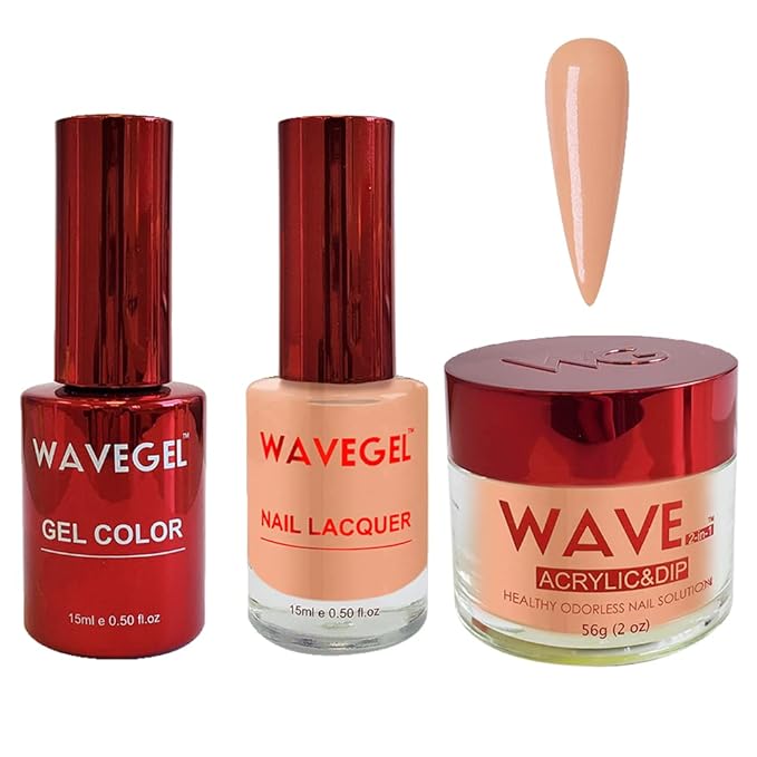 WAVEGEL Soak-Off Gel, Nail Lacquer & Acrylic/Dip Powder Matching Set - Queen Collection - #038 Sahara Sand