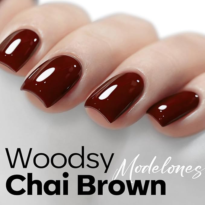 modelones Gel Nail Polish Red Burgundy Nail Dark Red Brown Gel Nail Polish Soak Off Nail Art Manicure 15 ML