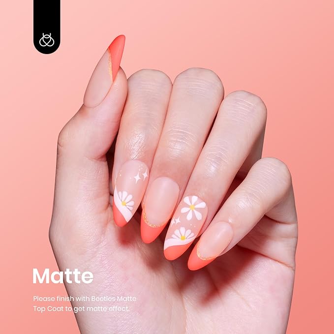 Beetles Coral Orange Gel Polish - Carly Coral Peach Orange Color Spring Nails Soak Off UV LED Nail Lamp Gel Polish 15 ml Nail Art DIY Manicure Gift for Women Girls