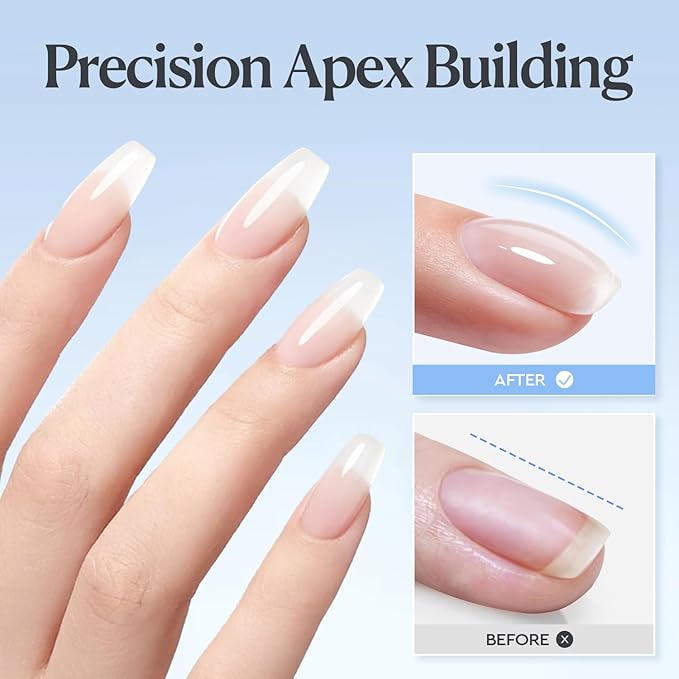 AZUREBEAUTY 7-in-One Clear Builder Nail Gel, 18ml – Nail Strengthener, Extension & Rhinestone Glue for Salon/Home DIY (Base/Top Coat Required)
