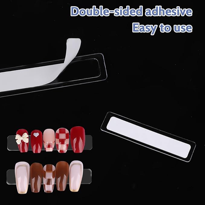 10 Sheets Double Sided Nail Tape Double Sided Tape for Press on Nails Adhesive Clear Mounting Tape for Nail Packaging Nail Design Salon Supplies Colors Designs Showcase