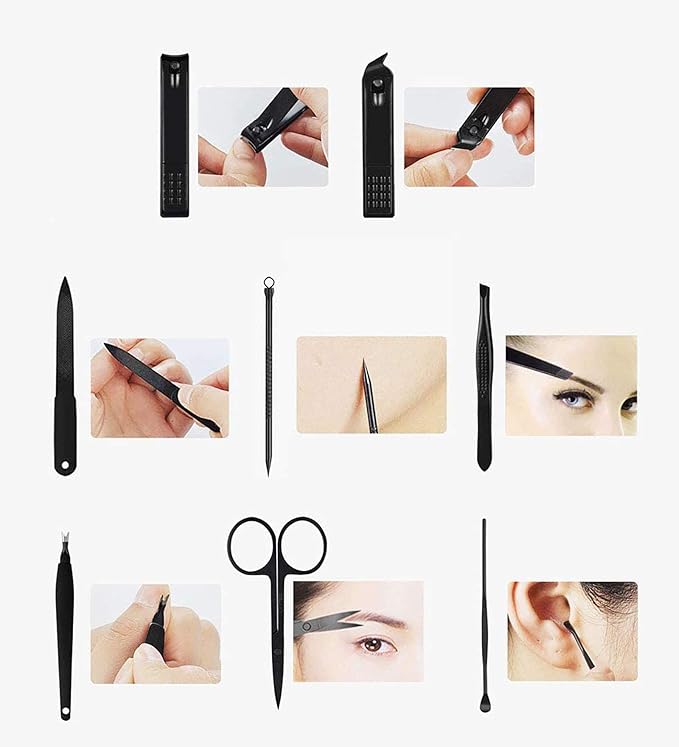 Manicure Pedicure Kit Nail Clippers Set 18 in 1 High Precision Stainless Steel Cutter File Sharp Scissors for Men & Women Fingernails & Toenails Vibrissac Scissors with Stylish Case (Ginger_8 in 1)