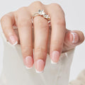 French Tip Press On Nails Short Square - Findigit Gel Press On Nails, White Nail With Glue, Fit Perfectly & Natural Reusable Stick On Nails in 16 Sizes, 32 Pcs