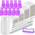 Nail Polish Gel Remover Tools Kit, Soak Off Cap Clip, 200ml Dispenser Bottle, UV Gel Polish Cuticle Pusher, 600 PCS Cotton Pads, Handle Brushes, 100/180 Nail File, Buffer Block, Finger
