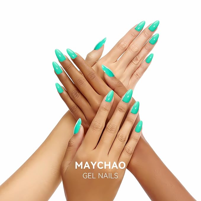 MAYCHAO 15ML Green Gel Nail Polish 1Pc Seafoam Green Gel Polish Soak Off UV LED Nail Polish Nail Art Starter Manicure Salon DIY at Home, 0.5 OZ