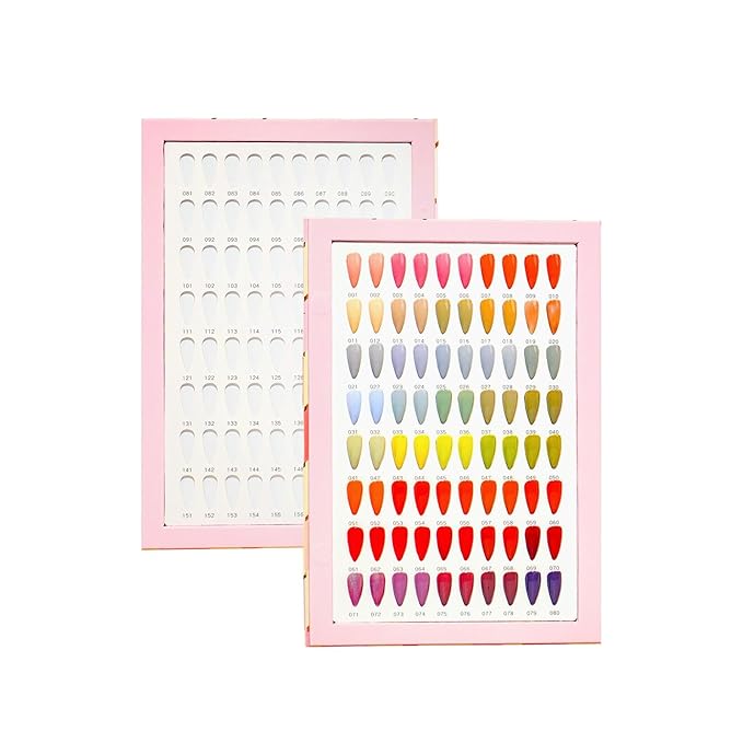 Acycoin2A 160 Nail Color Display Book Chart with 240 Nail Tips UV Gel Polish Color Card Board (B)