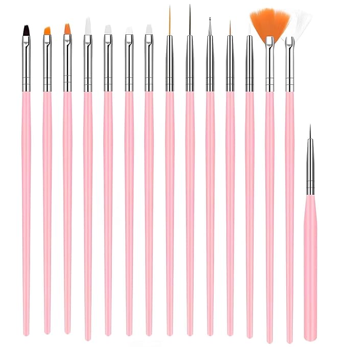 42PCS Nail Art Brushes, Nail Art Tool Set, Including Nail Brushes, Striping Nail Art Liner Brushes, Nail Drawing Brushs, Nail Dotting Pens, Silicone Sculpture Pens for Home Salon Nail Design