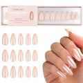 Kiara Sky Press On Nails | XPRESS PRO 100% Acrylic Nails | 30-Piece Kit Includes Nail Glue, Cuticle Pusher, File & Prep Pad | Almond Medium - Glazed Donut