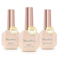 MelodySusie Top Coat Matte Top Coat Base Coat No Wipe Glossy Set Long Lasting Shine Finish Soak Off UV LED Nail Lamp Nail Art Design Manicure Kit Perfect Gifts for Women Girls 3 Pcs 15ml Clear