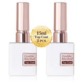 Double Rhythm 2 Pcs 15ML No Wipe Gel Top Coat and Base Coat Set Clear Glossy Gel Polish Kit Soak Off UV LED (2Pcs Top Coat)
